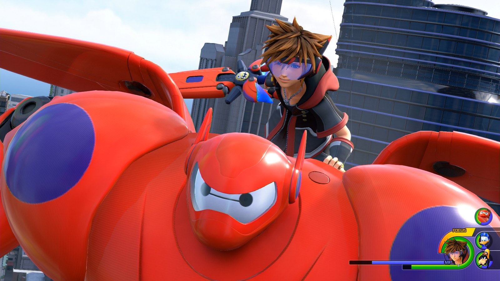 Sora and Baymax team up in San Fransokyo in Kingdom Hearts III