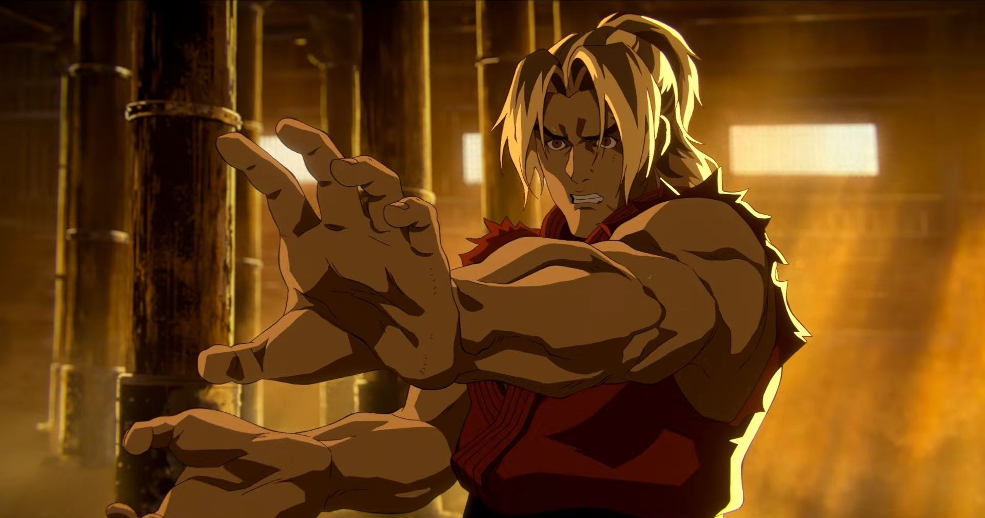 Hand drawn animated sequence by Titmouse showing Ken in Street Fighter (2026)